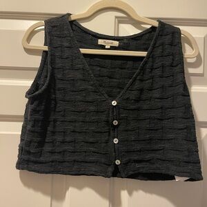 Madewell Black Textured Sleeveless Top